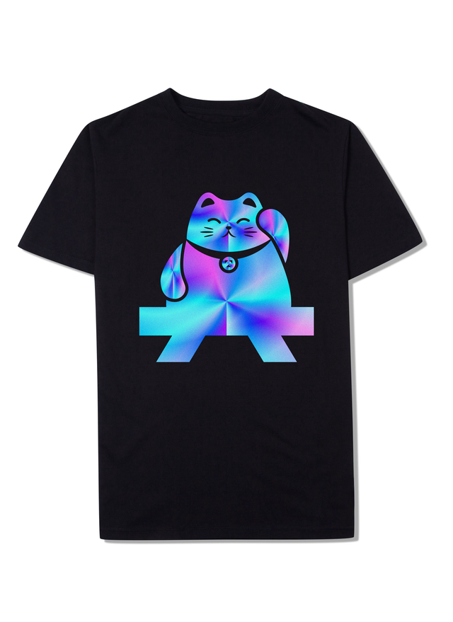 Beckoning Lucky Cat T-Shirt (Front) Ultra Violet