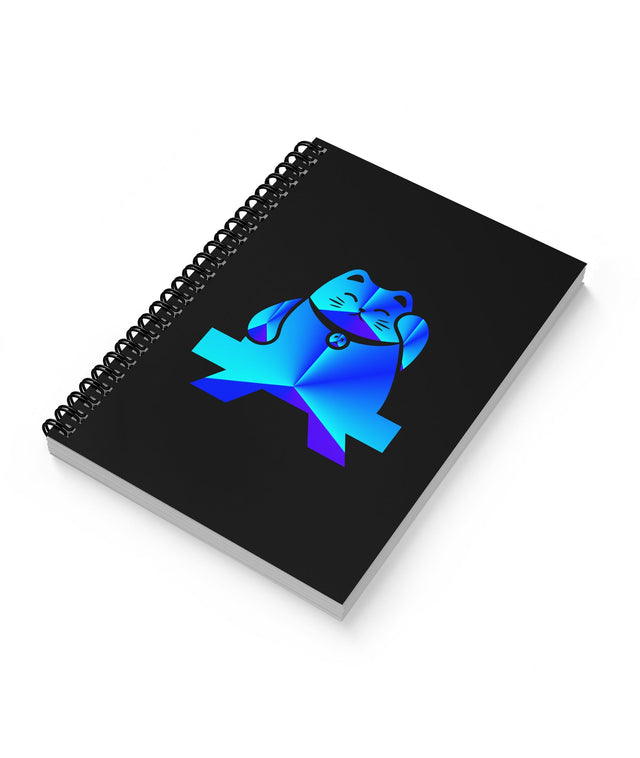 Beckoning Lucky Cat Notebook Cobalt Blue