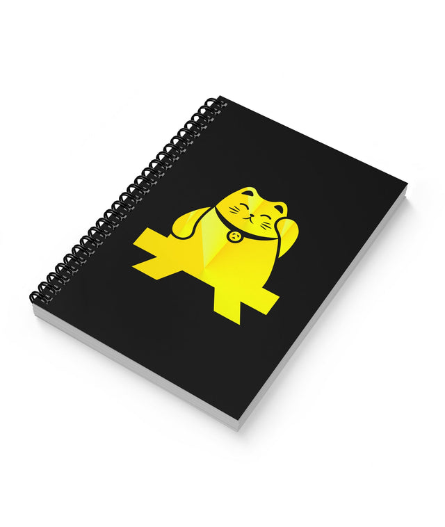 Beckoning Lucky Cat Notebook Cyber Yellow